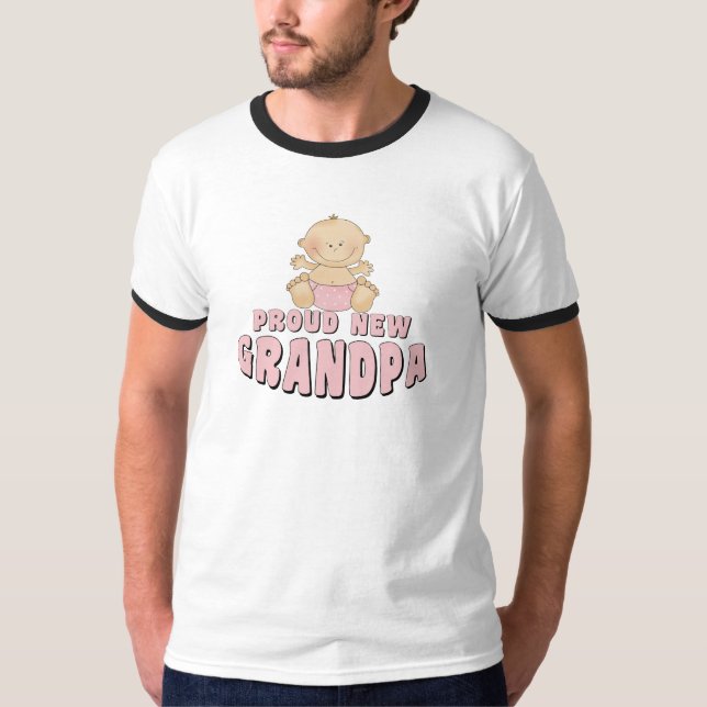 T-shirt NOUVELLE fille FIÈRE de grand-papa (Devant)