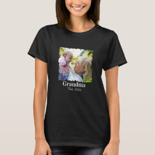T-shirt Nouvelle grand-mère personnalisée Photo Année d'ét