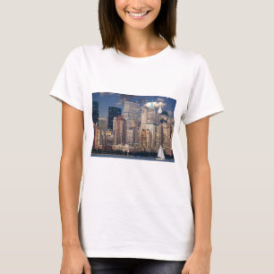 T-shirt Nouvelle ligne d'horizon de York et rivière Hudson