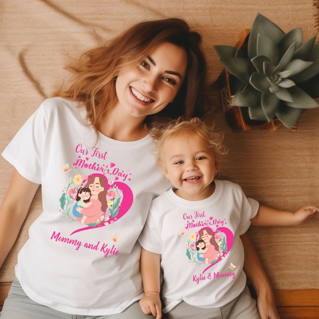 T-shirt Nouvelle maman Bébé et maman Première fête des mèr (Créateur téléchargé)