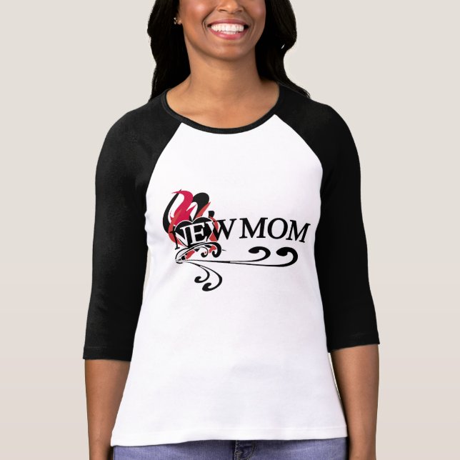 T-shirt Nouvelle maman de coeur gothique (Devant)