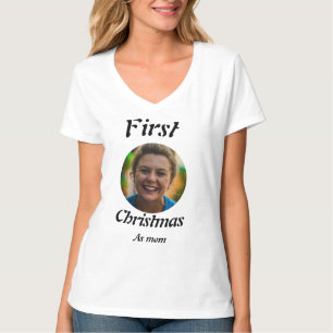 T-shirt Nouvelle mère photo de Noël 2025