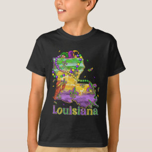 T-shirt Nouvelle-Orléans Louisiane Carte Fleur De Lis Mard