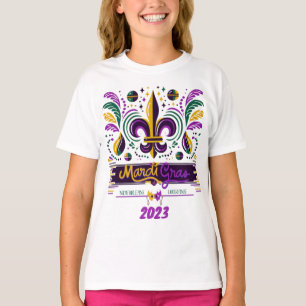 T-shirt Nouvelle-Orléans Mardi Gras jaune violet vert