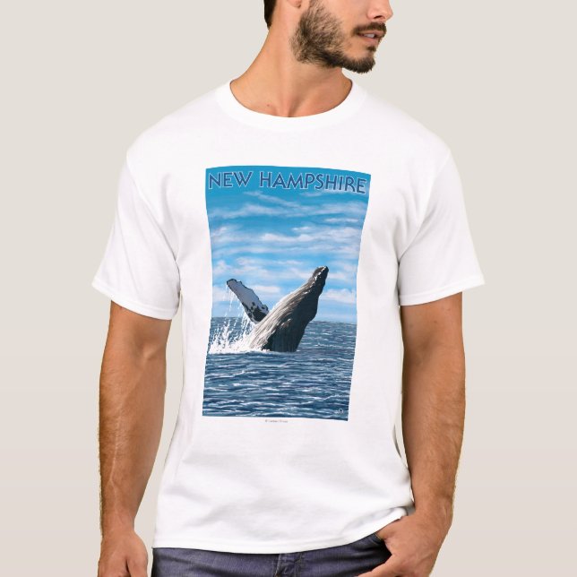 T-shirt Nouvelle scène de baleine de HampshireHumpback (Devant)