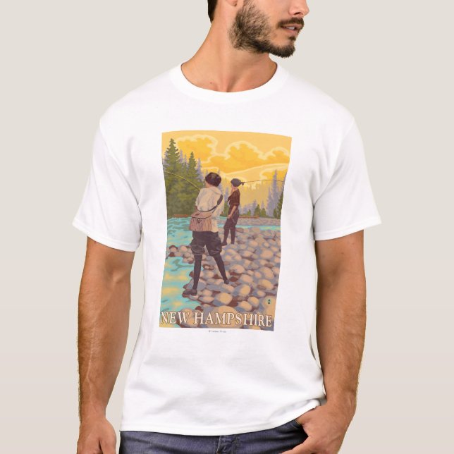 T-shirt Nouvelle scène de pêche de mouche de (Devant)