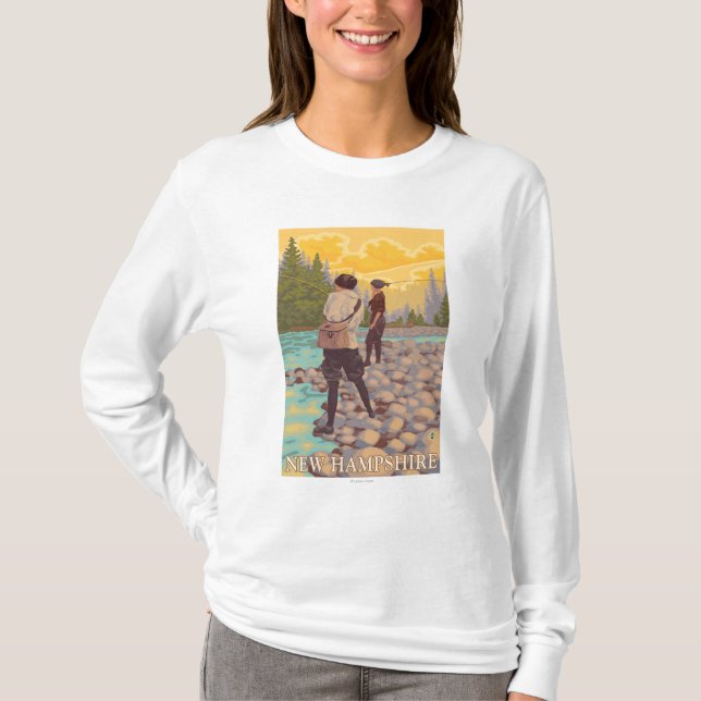 T-shirt Nouvelle scène de pêche de mouche de (Devant)