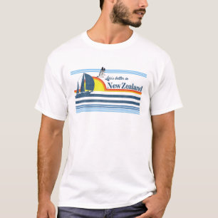 T-shirt Nouvelle-Zélande - Beach Retro Les années 70 80S B