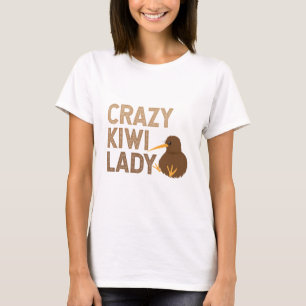 T-shirt Nouvelle-Zélande Crazy Kiwi Lady Funny Idée cadeau