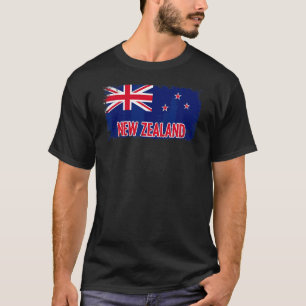 T-shirt Nouvelle-Zélande Distorsion Drapeau Pour La Nouvel