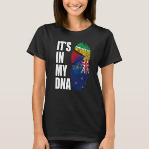 T-shirt Nouvelle-Zélande Et Guyane Mélangent L'ADN Flag He