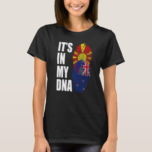 T-shirt Nouvelle-Zélande Et Macédonienne Mélangent Le Drap