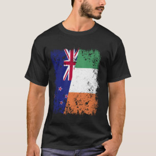 T-shirt Nouvelle-Zélande Irlande Demi-Drapeau Nouvelle-Zél