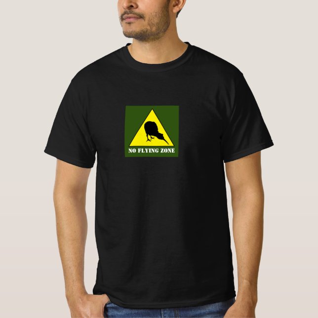 T-shirt Nouvelle-Zélande, Kiwi Bird & No Flying Zone /Aote (Devant)