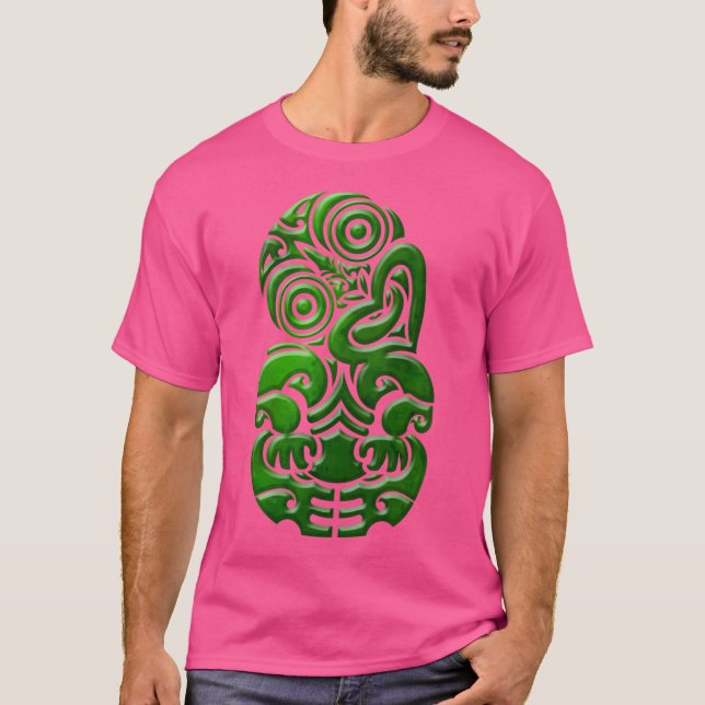 T-shirt Nouvelle-Zélande Kiwi Tiki Maori Greenstone Pounam (Devant)