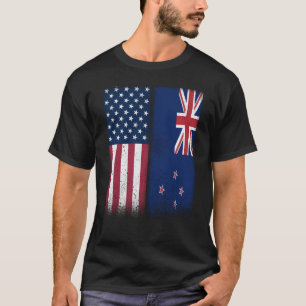 T-shirt Nouvelle-Zélande Nouvelle-Zélande drapeaux américa