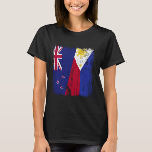 T-shirt Nouvelle-Zélande Philippines Demi-drapeau Nouvelle