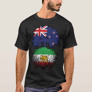 T-shirt Nouvelle-Zélande Racines Iraniennes Lion et Soleil