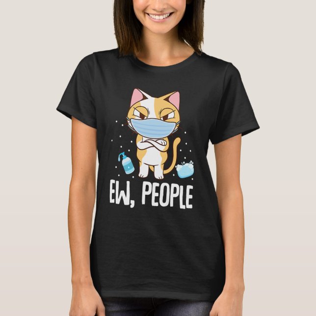 T-shirt Nouvelles Personnes Chat Portant Un Masque Visage  (Devant)