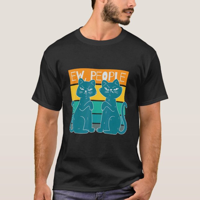 T-shirt Nouvelles personnes Retro Cute Chats Design (Devant)