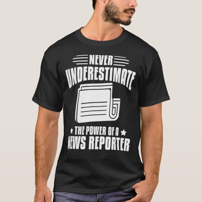 T-shirt Nouvelles Reporter Microphone Caméra Interviews 4 (Devant)
