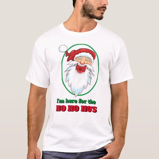 T-shirt Novelty Christmas Je Suis ICI PÈRE NOËL HO HO HO H (Devant)