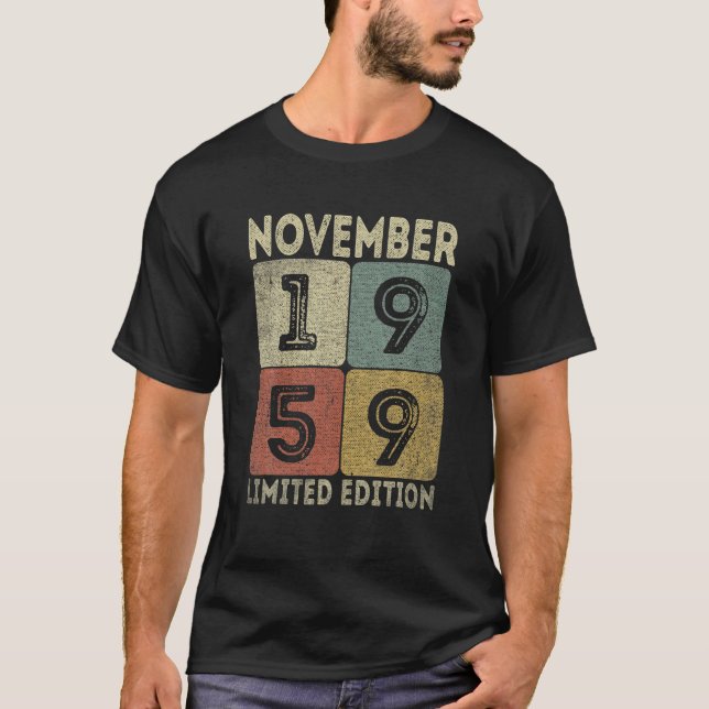 T-shirt November 1959 Limited Edition Outfit Retro 62Nd Bd (Devant)