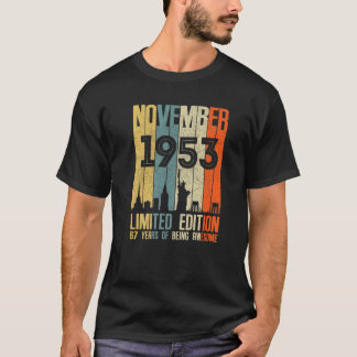 T-shirt Novembre 1953 T 67 Ans 1953 Cadeau d'anniversaire