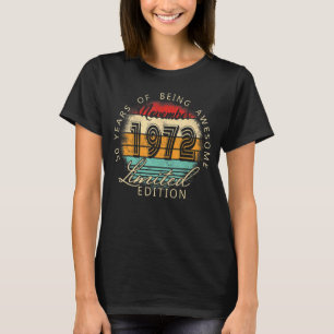 T-shirt Novembre 1972 50 ans 50e anniversaire 1er