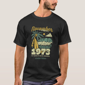 T-shirt Novembre 1973 48 Ans D'Être Un Awesome Anniversair