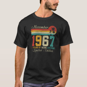 T-shirt Novembre 55 Année Vieux Vintage 1967 55e anniversa
