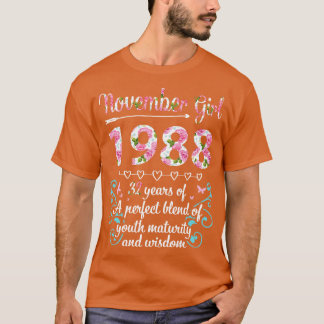 T-shirt Novembre Fille 1988 Heureux 32 Ans D'Une Ble Parfa