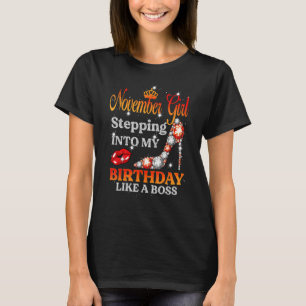 T-shirt Novembre Fille entrant dans mon anniversaire comme
