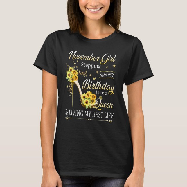 T-shirt Novembre Fille entrant dans mon anniversaire Comme (Devant)