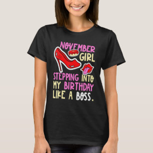 T-shirt Novembre Fille Naissance Mois talons Steeling Anni
