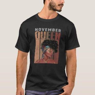 T-shirt Novembre Melanin Queen, Afro Black Girls Black Son