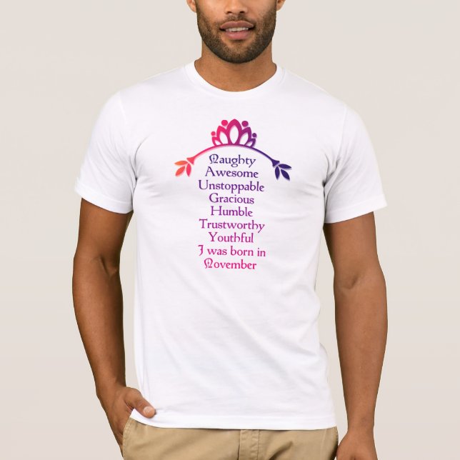 T-shirt Novembre mois anniversaire citations 11 (Devant)