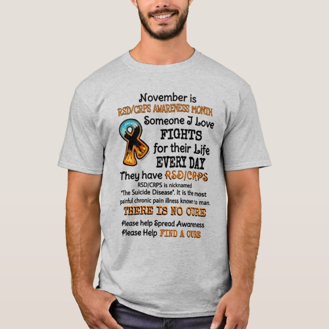 T-shirt Novembre...Quelqu'Un Que J'Aime Se Battre (Devant)