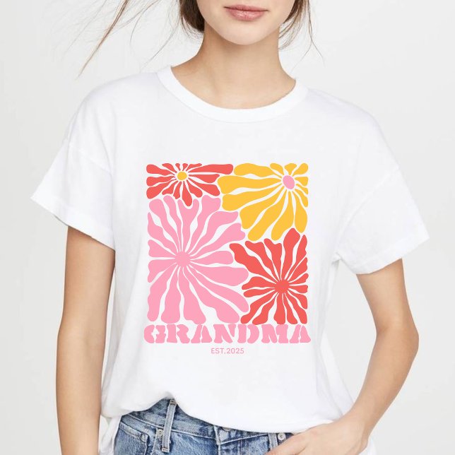 T-shirt now grandma nana nanny mimi gigi floral (Créateur téléchargé)