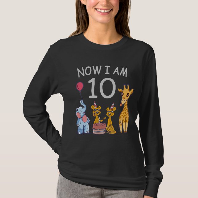 T-shirt Now I, 10 ans d'âge 10 Birthday (Devant)