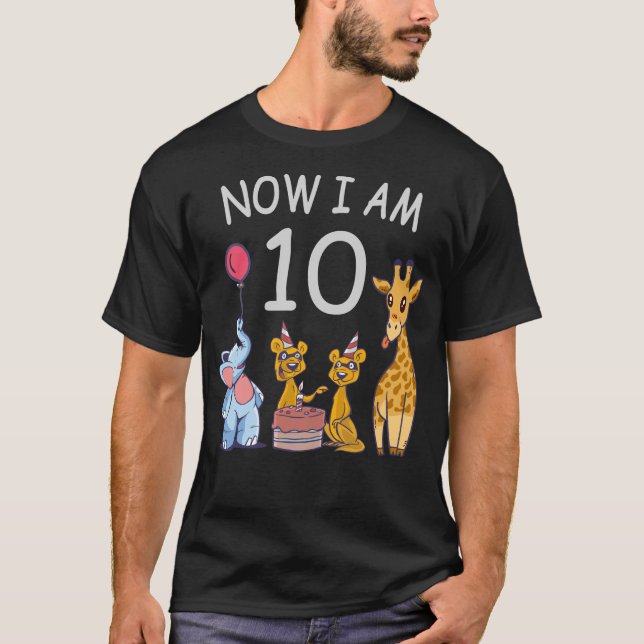 T-shirt Now I, 10 ans d'âge 10 Birthday (Devant)