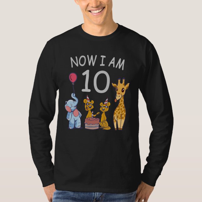 T-shirt Now I, 10 ans d'âge 10 Birthday (Devant)