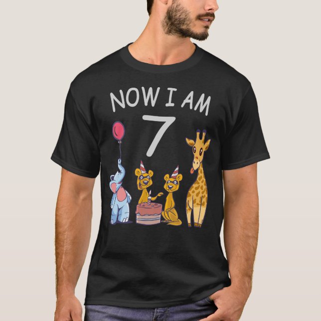T-shirt Now I, 7 ans d'or 7th Birthday (Devant)
