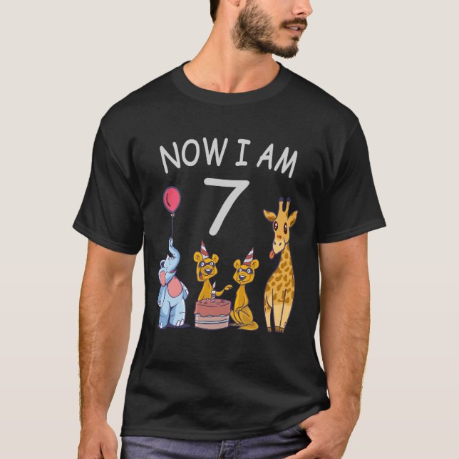 T-shirt Now I, 7 ans d'or 7th Birthday (Devant)