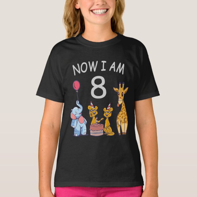 T-shirt Now I, 8 ans d'âge huit (Devant)