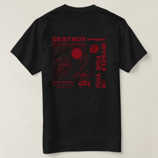 T-SHIRT NØX STUDIOS — DESTROY MYSELF FOR YOU (Design dos)