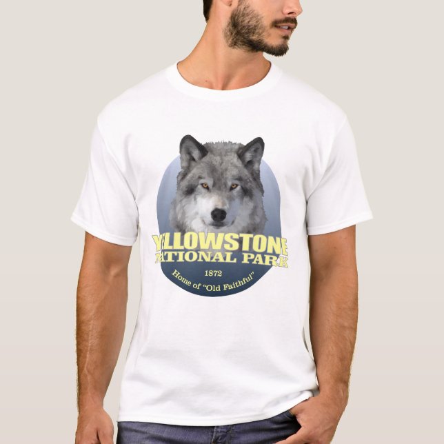 T-shirt NP de Yellowstone (Loup gris)2 TNO (Devant)