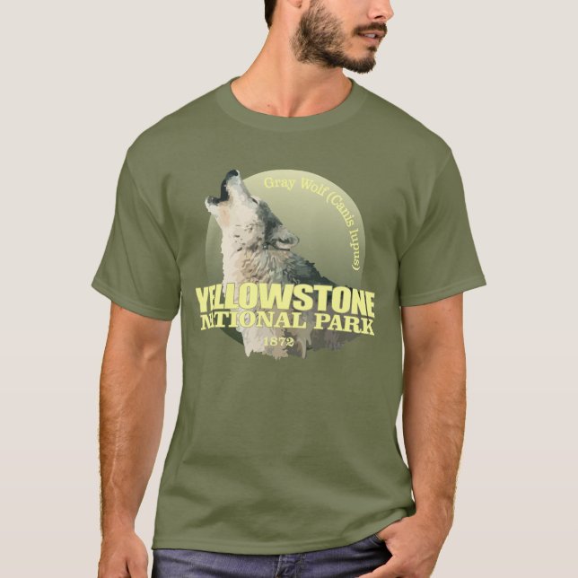 T-shirt NP de Yellowstone (Loup gris) TNO (Devant)