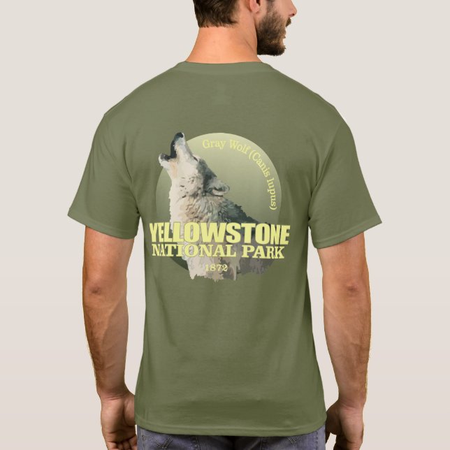 T-shirt NP de Yellowstone (Loup gris) TNO (Dos)