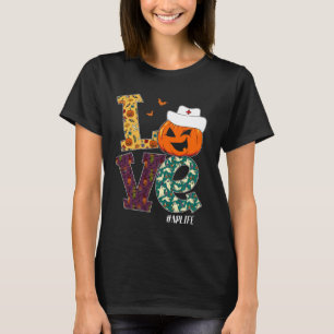 T-shirt NP Infirmière Halloween Effrayant Citrouille Amour